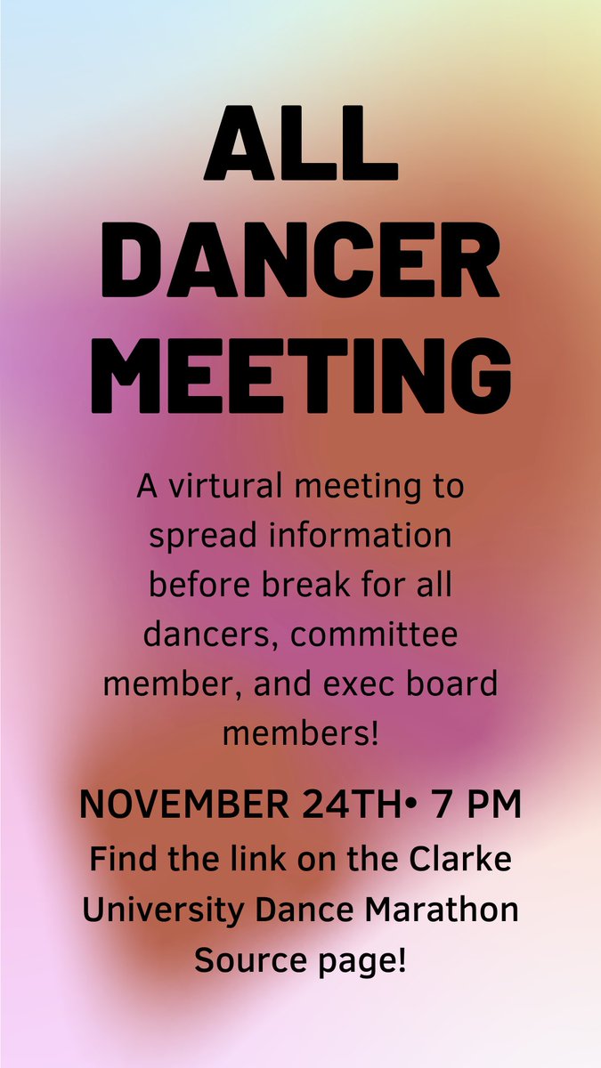 TONIGHT!! All dancer meeting at 7pm via teams!!! CU there!! 💗🧡