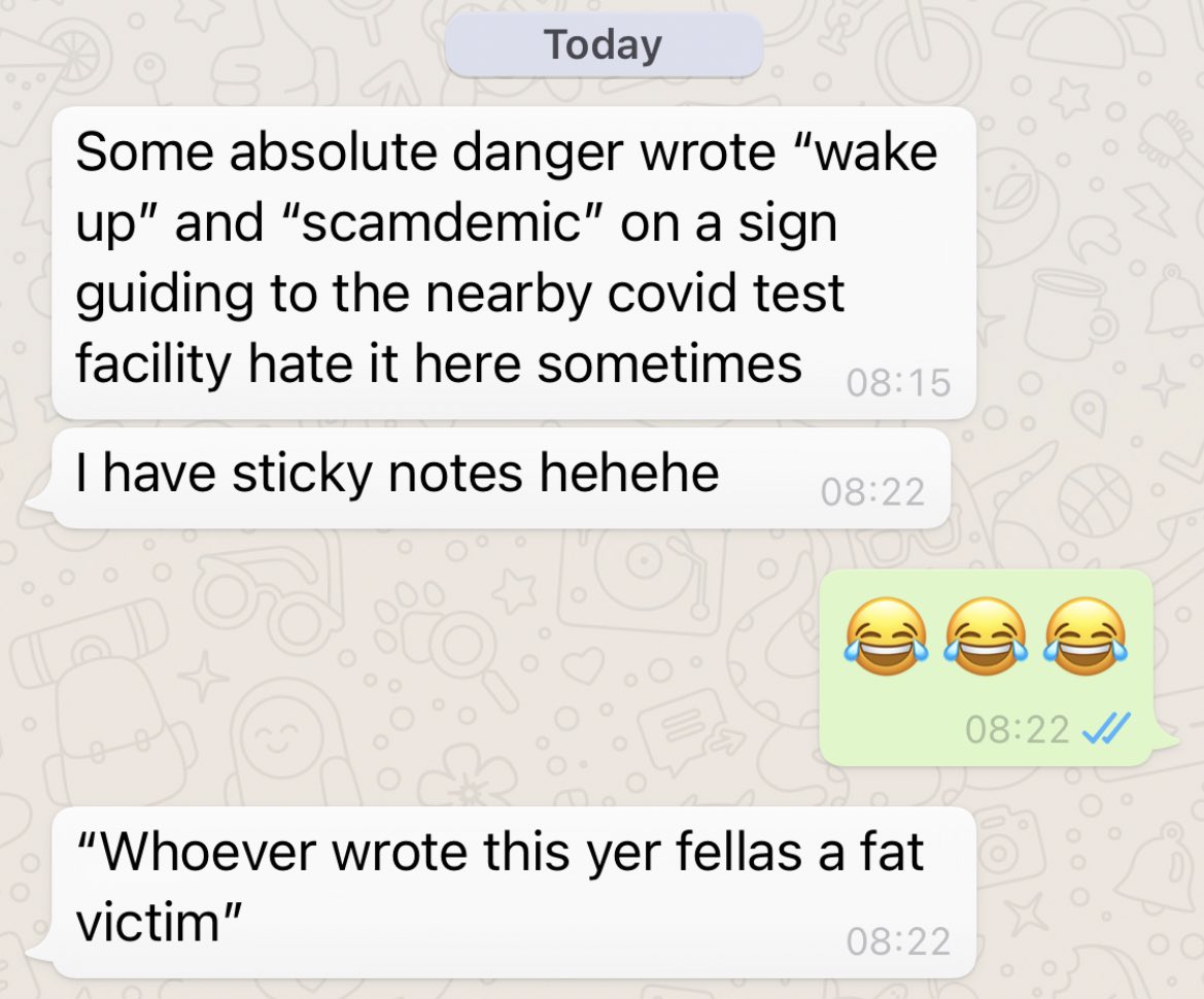 Scouse_ma's tweet photo. So I got this message off my eldest this morning, and now they’ve just sent me this pic on the right. 
I’m going to forgive them for the swearing bc HAHAHAHAHAAAAA https://t.co/6qbx1ttE11