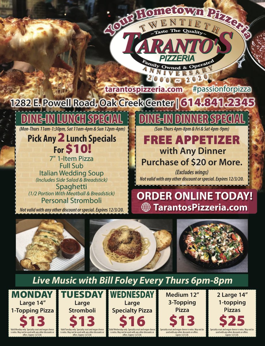 Taranto's Pizzeria (@tarantospolaris) · Lewis Center, OH, image size:920x1200