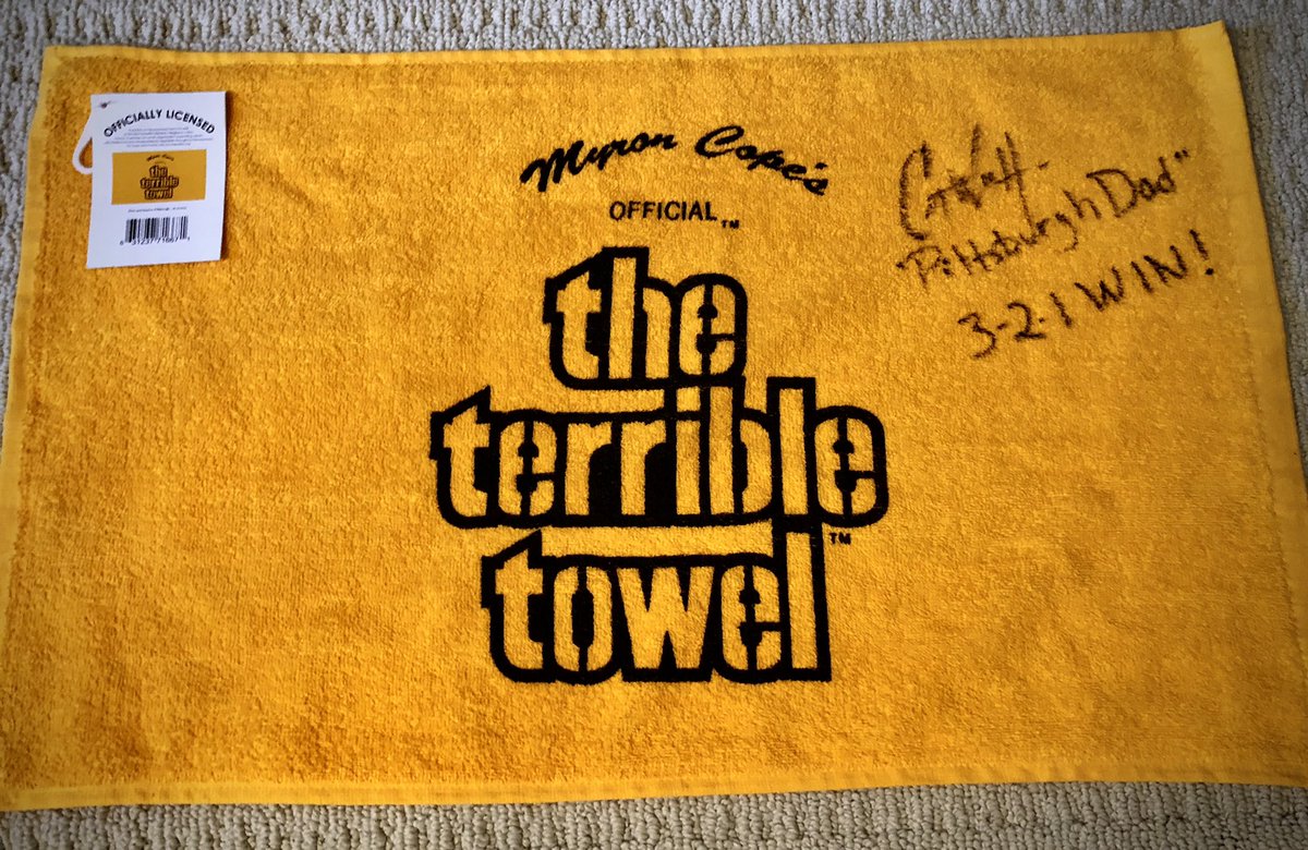 Pittsburgh_Dad's tweet photo. Retweet the episode above ☝️for a chance to win this autographed Terrible Towel! #HereWeGo https://t.co/TY418xQJAU
