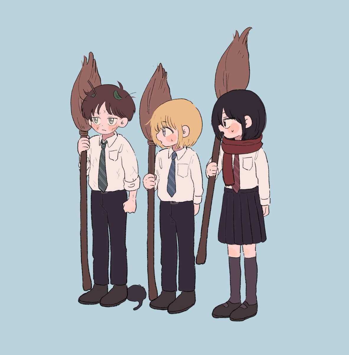 寮違うけど仲良し3人組 いちじょうのイラスト