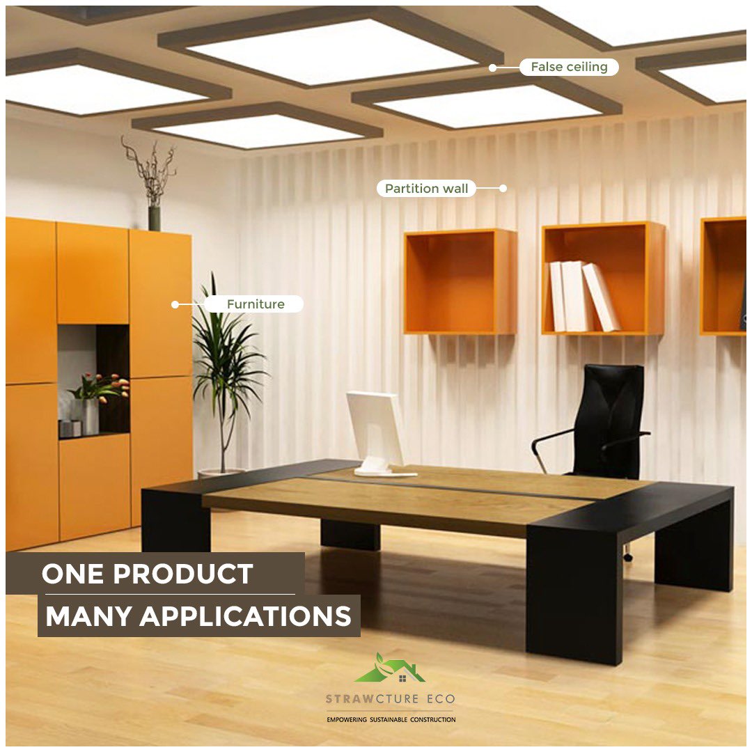 strawcture's tweet photo. Tired of reaching out to a plethora of vendors for each and every application? How would you like it if one product could be used for most of your requirements? Be it a partition wall or a TV cabinet, a false ceiling or a cupboard. It is possible with our all-rounder #BioPanels. https://t.co/POA9cXjvKJ