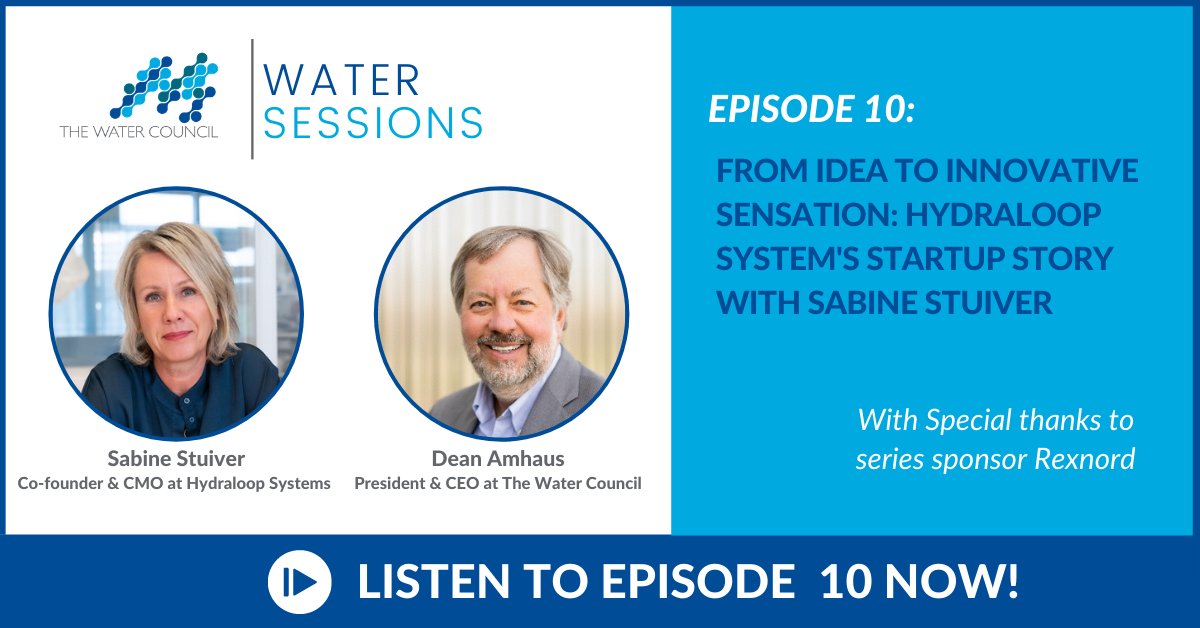 TheWaterCouncil's tweet photo. It's the season 1 #WaterSessions #podcast finale! Listen in to hear @Hydraloop's startup #watertech story, from idea to @CESinnovation sensation.
Grab your earbuds and get inspired! https://t.co/USsMuJizAB
#WhereWaterWorks https://t.co/ov5rDTCJJU