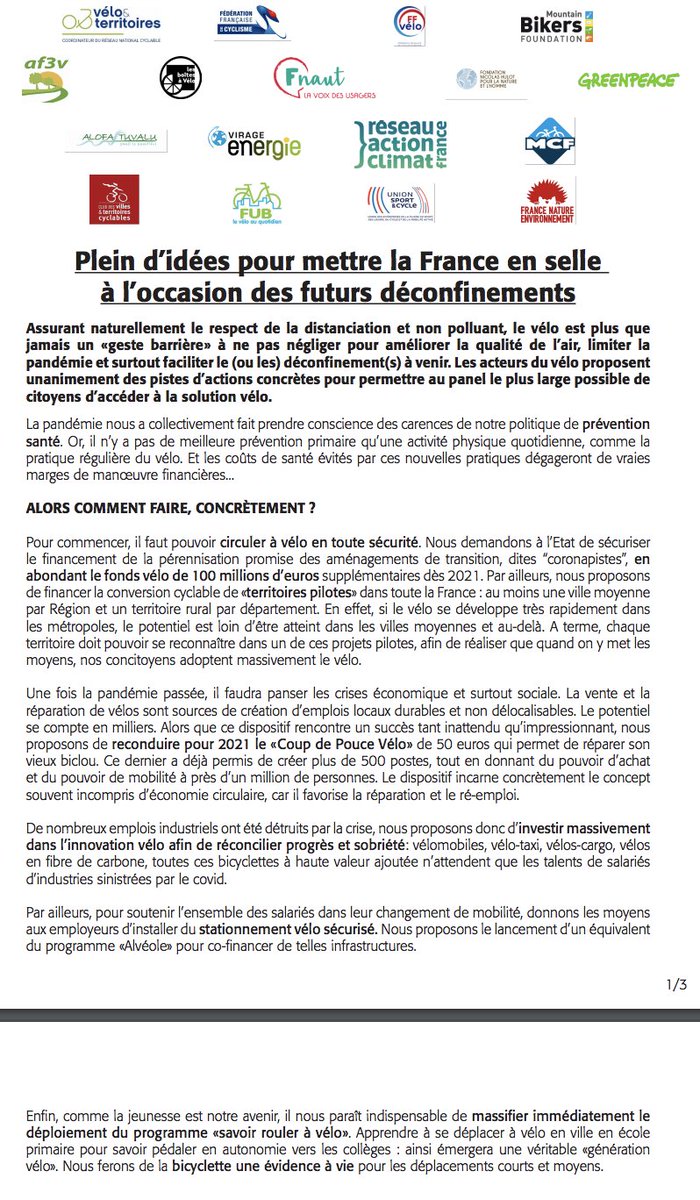 ReseauVM's tweet photo. 📢 Plein d'idées pour mettre la France en selle
à l’occasion des futurs déconfinements 🚲

Le CVTC et 16 co-signataires proposent des pistes d’actions concrètes pour permettre au panel le plus large possible de citoyens d’accéder à la solution vélo ⬇️

https://t.co/zZWQjSKIWb https://t.co/3mkhdsyIVC
