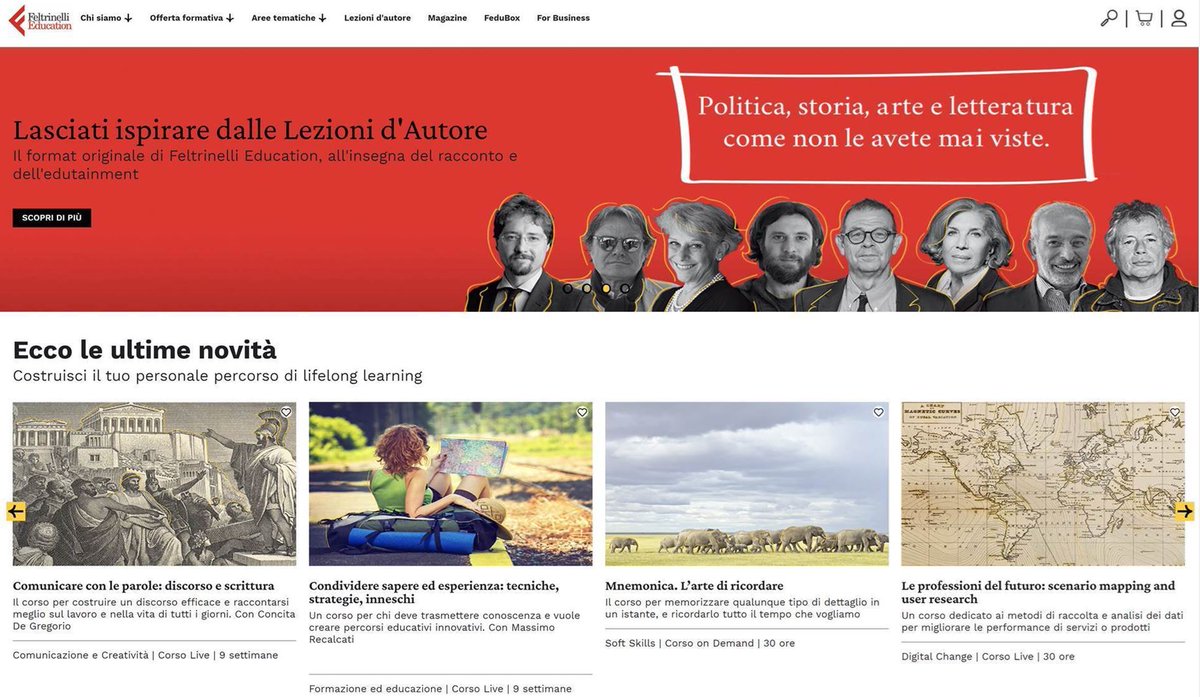 vetrya's tweet photo. Feltrinelli Education (https://t.co/R1r3fQIsUa) #Vetrya #VetryaOn (concept) #Eclexia (gestione ed erogazione dei contenuti formativi)
#eclexia #feltrinellieducation #feltrinelli https://t.co/MEzp8H99Zp