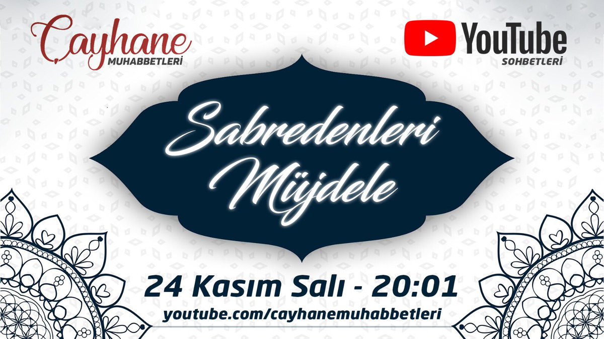 📣 Bu akşam 20:01'de Youtube canlı yayınında buluşuyoruz.  
"Çaylar sizden muhabbet bizden!”