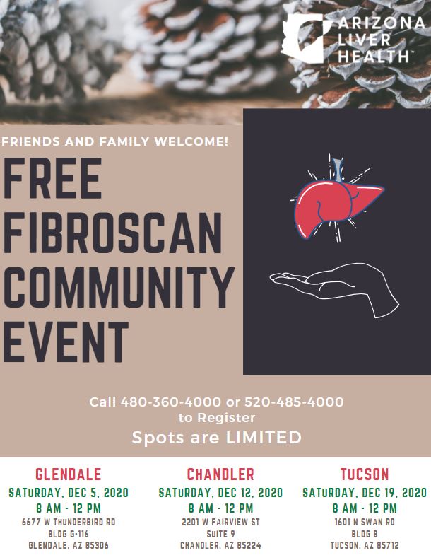 LiverArizona's tweet photo. With the success of our Saturday Community Screening events in #Oct and #Nov, we are now doing them every Saturday until Christmas in December! Be sure to check out the details of our community events/locations below!: #NASH #FREEFibroscan #fattyliver #community @AlkhouriNaim https://t.co/VFrbFVe1Oe