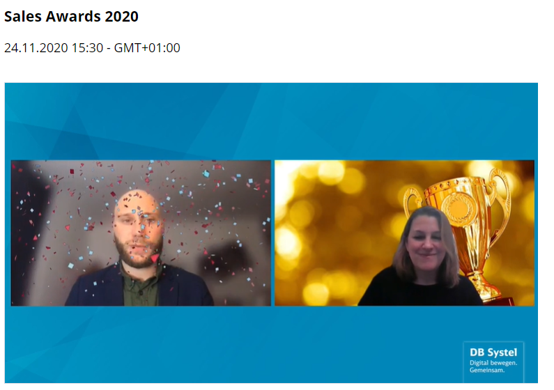 AndreasUlrich_'s tweet photo. 🍾Wenn der Kollege den #Sales #Award 2020 der @dbsystel  in der Kategorie Pandemic Challenge 2020 für eine außerordentliche Leistung mehrerer Teams entgegennimmt. Wat bin ick stolz, Teil der #Datenbären zu sein. #DB #BigData https://t.co/Q752hgSmcx