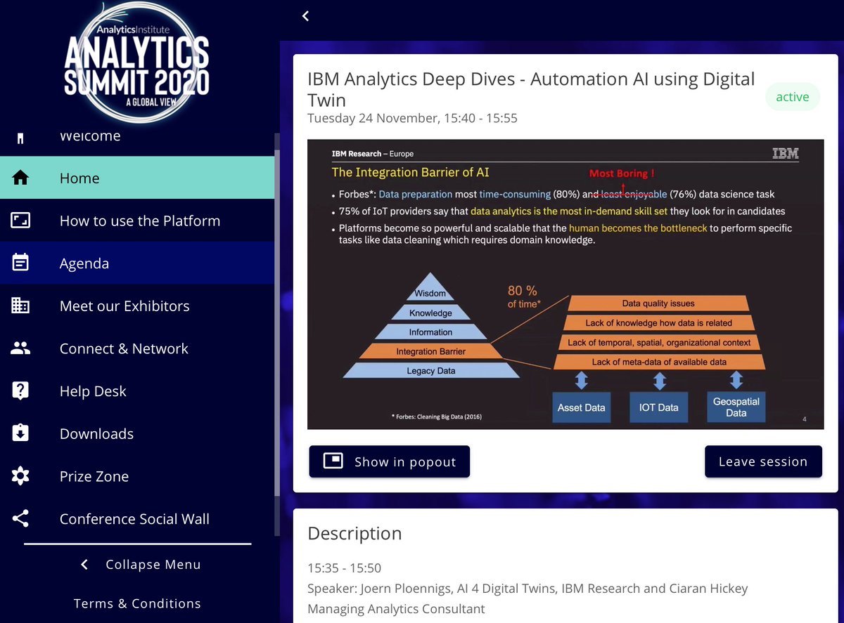 darker_mary's tweet photo. Joern Phoennigs presents our final breakout session on Automation AI using Digital Twin - Analytics Summit 2020
 @AnalyticsInsIre
#AnalyticsSummit20 
@ibm_in_ireland https://t.co/egJCTjlS0L