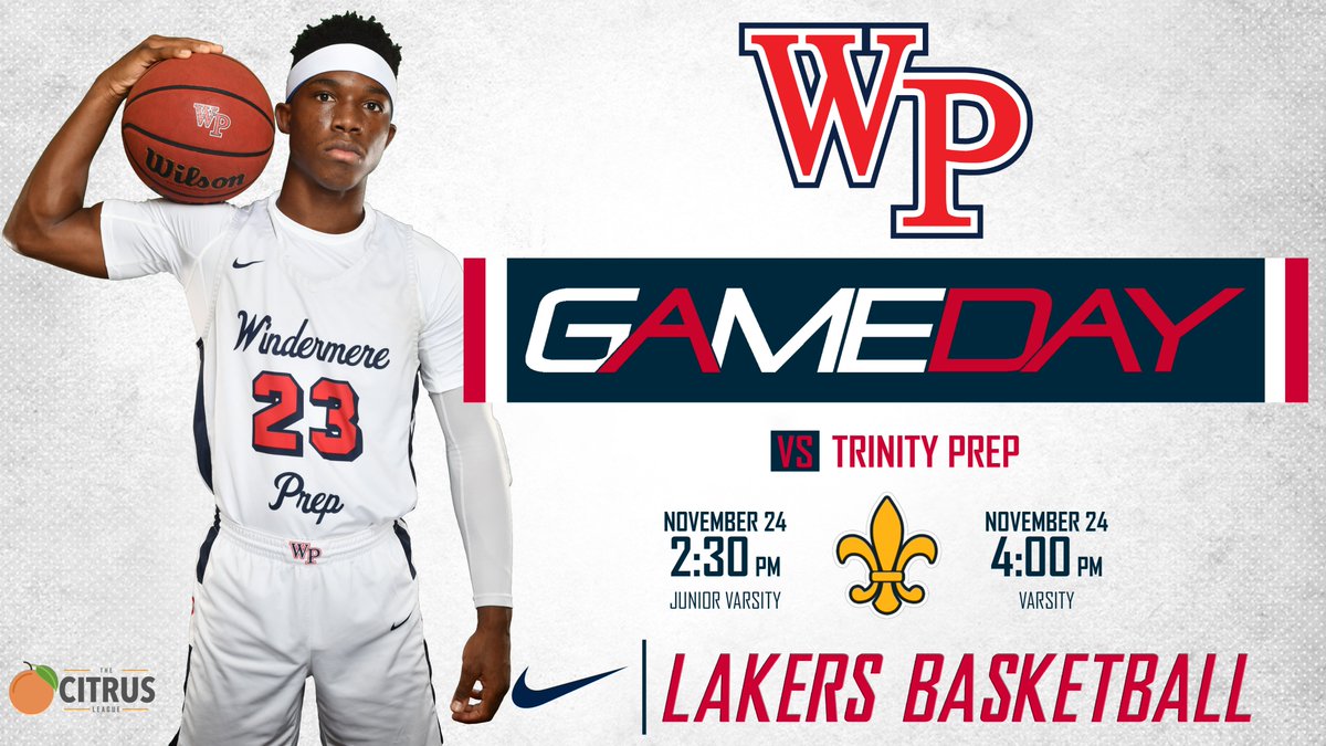 🏀 IT'S GAMEDAY 🏀

The @LakersHoops_WPS team hosts <a href="/Athletics_TPS/">Trinity Prep Athletics</a> in a 
<a href="/TheCitrusLeague/">The Citrus League 🍊</a> matchup this afternoon on campus. 

📍 | Lakers Gymnasium
⌚️ | JV 2:30 pm - Varsity 4:00 pm
🎟️ | Families ONLY - Mobile
🖥️ | nfhsnetwork.com/schools/winder…