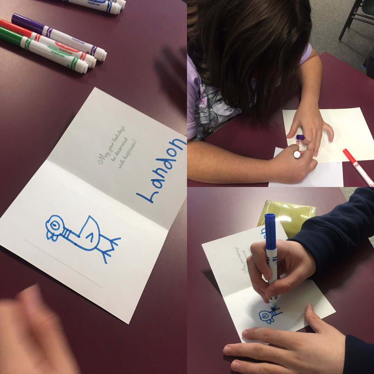 Have a wonderful #ThanksgivingBreak friends! We’ve enjoyed #MakingCards for soldiers in Kuwait, making #HandTurkeys, racing feathers & playing feather air hockey and wearing our crazy hats! See you on Monday!