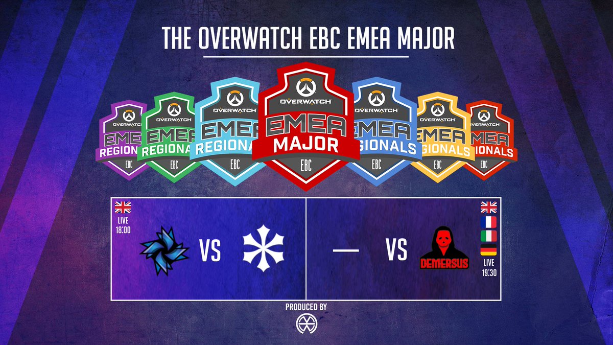 Before we get to our Grand Final we have two final games in the Lower Brackets to determine who will meet <a href="/Hurricane/">British Hurricane</a>  📣

18:00 CET
@ExOblivioneOW VS <a href="/SheerColdGG/">Sheer Cold</a>

19:30 CET
#Demersus VS The winner from above! ⚔️

🇬🇧Twitch.tv/ReflashProd

#EBC #Overwatch
