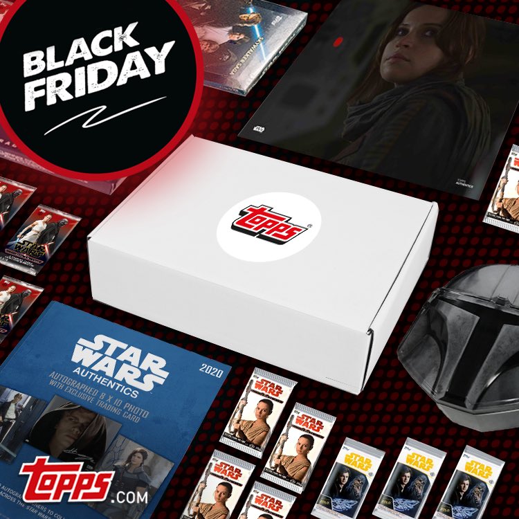 Topps_UK's tweet photo. The Star Wars Mystery box strikes back for another Black Friday deal. It is the way.

Each box includes unique items from Star Wars collections past and present. Look out for incredible collectables from across the across the Star Wars Universe.

Order at https://t.co/VPRJzSQY3A https://t.co/I6jTKhb3gA