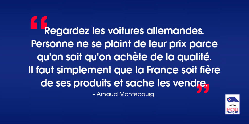 Il n'y a pas de secret : pour valoriser un secteur d'activité, il faut en être fier ! <a href="/montebourg/">☰ Arnaud Montebourg</a> l'a totalement compris. #madeinFrance #faitenFrance #consommationresponsable