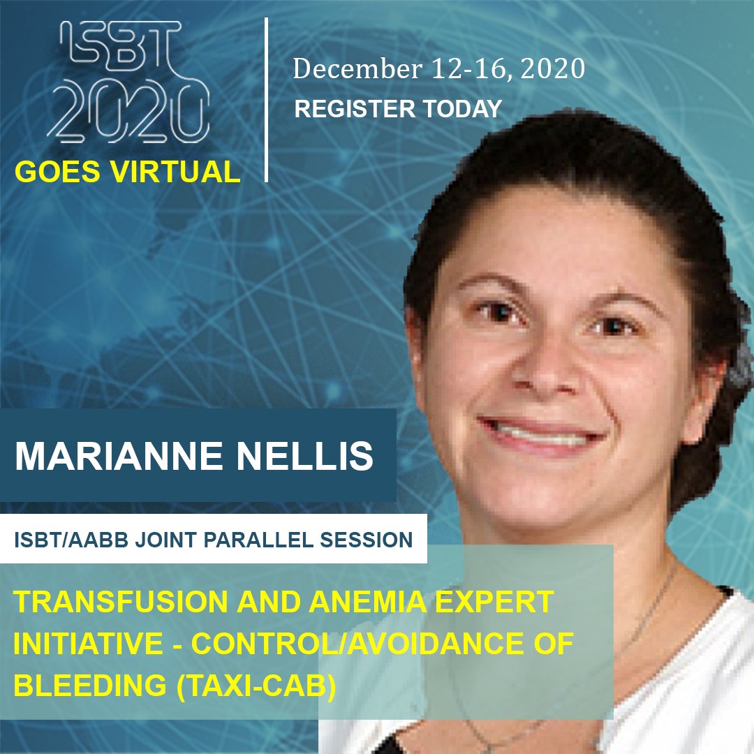 ISBTCO's tweet image. Review #RBC transfusion guidelines from TAXI with Marianne Nellis during the ISBT/ @AABB Joint Parallel Session at #ISBT2020.

Would you miss this opportunity? Register today 👉🔗 bit.ly/ISBT2020