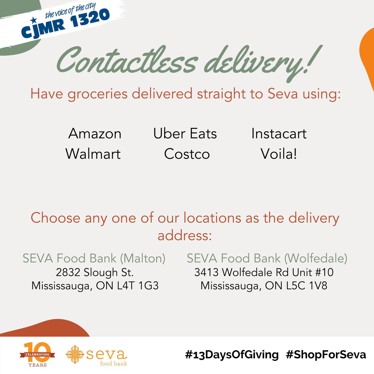 SevaFoodBank's tweet photo. Help us collect our 13 most needed items over the next 13 days!
On Day 10 of our CJMR 1320 Guru Nanak Gurpurab Food Drive, our most needed item is Coffee & Tea Bags.
#13DaysOfGiving #ShopForSeva https://t.co/5iAjOb3mMR