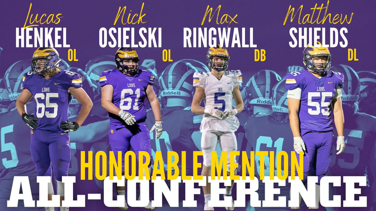 Congrats to this year's All-Conference performers from Football! 
🏈John Wesling (1st - LB)
🏈Stjepan Peharda (1st - K)
🏈Lucas Henkel (HM - OL)
🏈Nick Osielski (HM - OL)
🏈Max Ringwall (HM - DB)
🏈Matthew Shields (HM - DL)
#LETSGOIKE