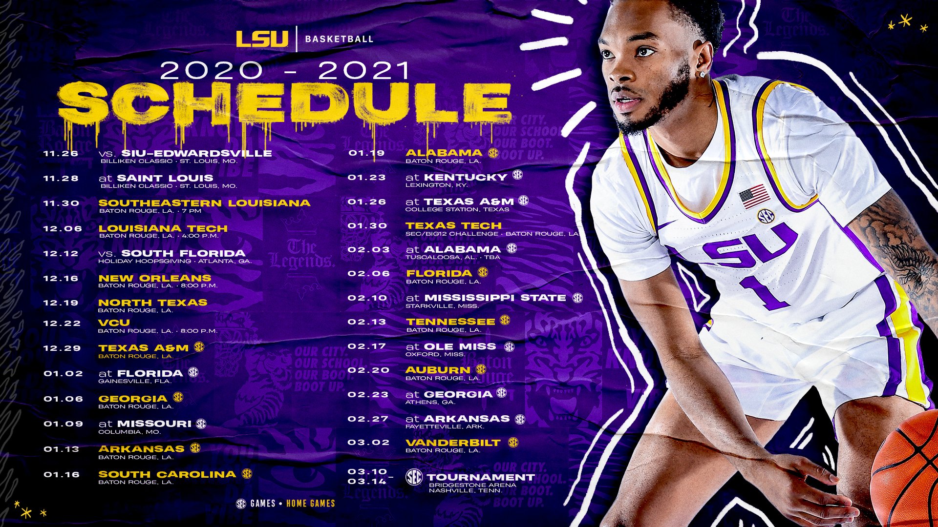 Updated LSU basketball schedule Tiger Rant