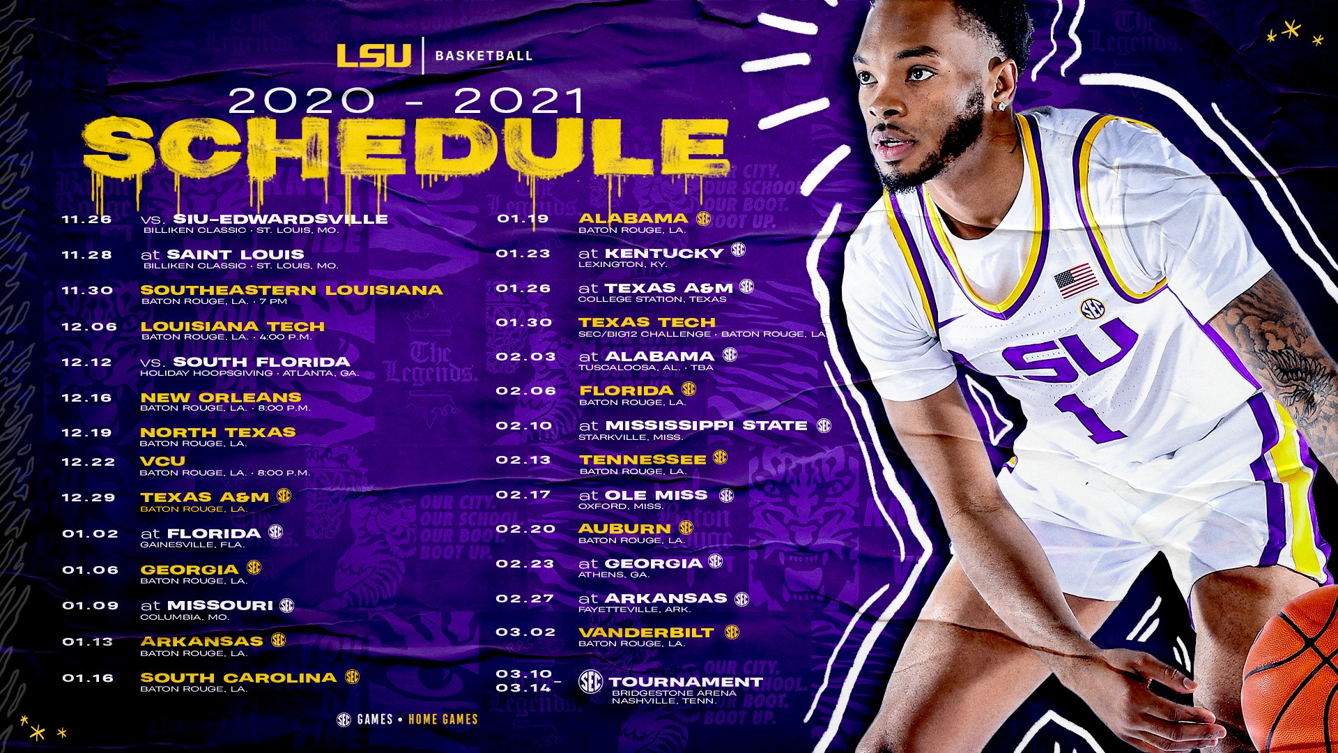 Printable Lsu Basketball Schedule Printable World Holiday