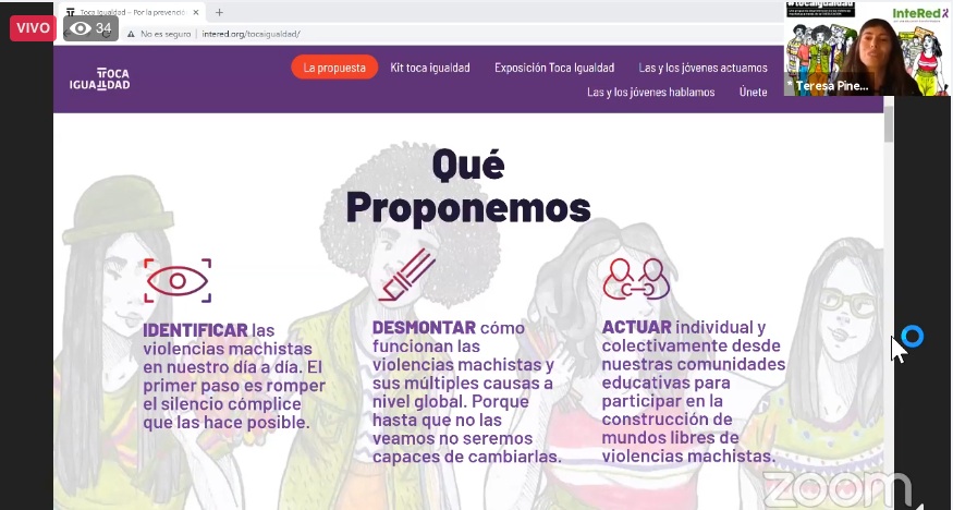 Teresa Pineda, de @InteRedAND , presenta los ejes clave de la campaña #TocaIgualdad, la propuesta educativa que hoy lanzan en #Andalucía para movilizar a la juventud para el fin de las violencias machistas. #25N 

<a href="/CEMSE_Bolivia/">Centro de Multiservicios Educativos "CEMSE"</a>
<a href="/IAJuventud/">Instituto Andaluz de la Juventud</a>
<a href="/IAMJunta/">Instituto Andaluz de la Mujer</a> 
<a href="/CooperacionAND/">AACID</a>