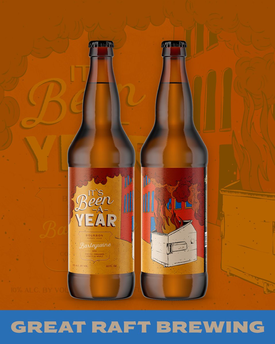 This week we release our tribute to the dumpster fire that is 2020 with "It's Been a Year" Bourbon Barrel Aged Barleywine.

After 2 years in Bourbon Barrels, we added coffee, maple, vanilla and cinnamon because nothing really matters anymore.

GRBtogo.com.