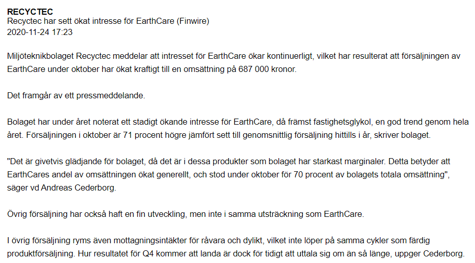 Demun55's tweet photo. #Recyctec $RecyB #Greentech
Herr. Andreas Cederborg har minsann inte legat på latsidan sedan han tog sig an VD posten. Känns som att detta case kan bli en riktig smällkaramell de kommande 6-12 månader framöver. Turn around case? Högst sannolikt om det fortsätter så här. https://t.co/hgWvXh0Tdy