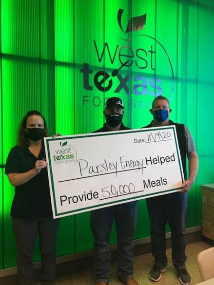 Thanks to ample employee participation in our Turkey Bowl tournament, $PE donated $25,000 to <a href="/CTXFoodBank/">CentralTexasFoodBank</a> &amp; the West TX Food bank! Taking home the first place title was the “Roast Until Done, Garnish with Parsley” team led by Wade Potts! #ParsleyProud