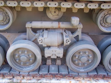 As developments & improvements impacted the Shermans' weight, the suspension system again needed to change. Combat proved a significant strain on the VVSS system as well, and from about mid-1944 on, the Sherman tanks were given a Horizontal Volute Spring Suspension (HVSS).