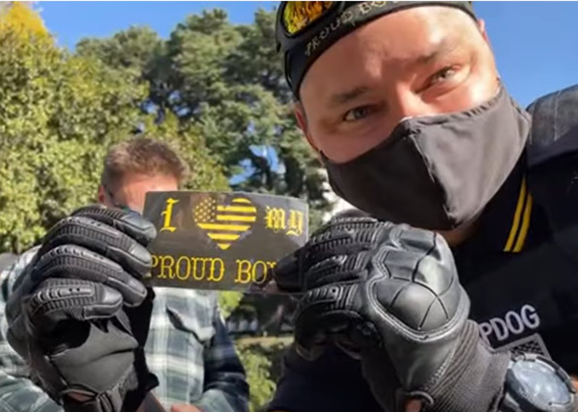 Gloves with hardened knuckles are illegal in California under PEN 21710, but police have allowed Proud Boys to wear them without consequence. Proud Boys in photos 1 and 4 used these gloves in the beatings that occurred in Cesar Chavez park 11/21.