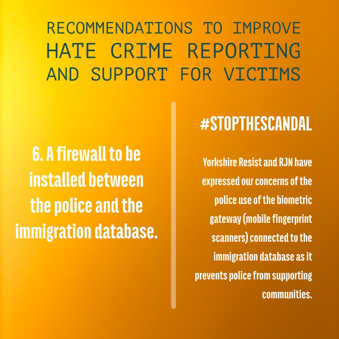 Recommendations:
4. Police &amp; judicial system engage with anti-racist training.
5. Denouncement of hostile environment policies. 
6. Firewall between the police and immigration data base 

Thank you <a href="/evedoran_/">evedoran</a> @Shaanyiam for write up &amp; to our director <a href="/Peninah69/">Peninah Wambui</a> work on report (2)