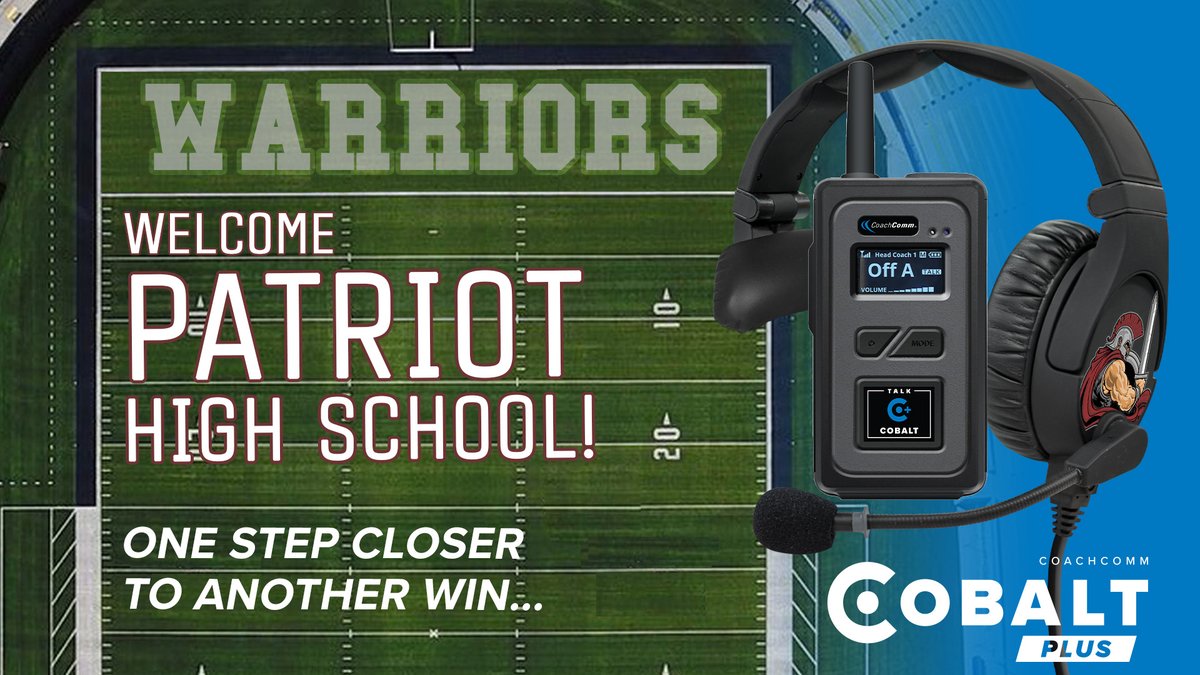 CoachComm's tweet photo. We'd like to welcome HC @cjf4546 and the @PatriotAthletic football team to the CoachComm family!
Thank you for letting us come alongside to be a part of your team!
#OneStepCloserToAWin
#WinningSolutions
#ForOurCustomers https://t.co/BD0QMwz5oI