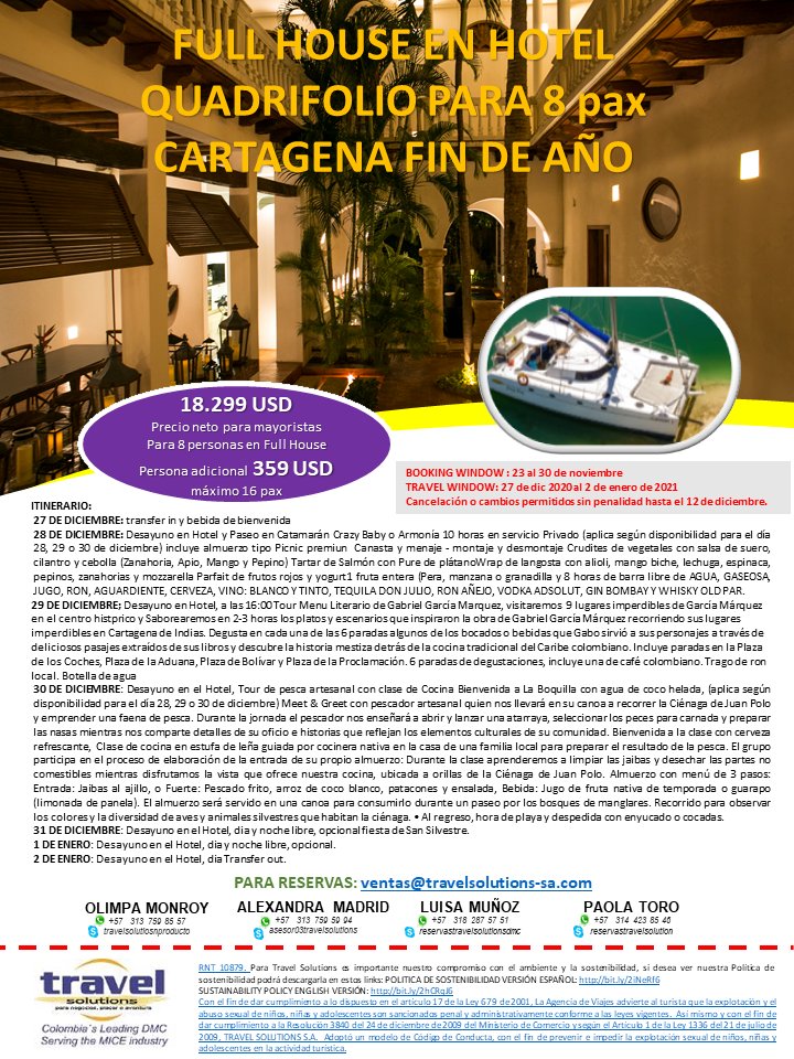 TRAVEL_SOLUTION's tweet photo. Fin de año en Cartagena - https://t.co/kMN3RzDZkH https://t.co/EkFyK8660C