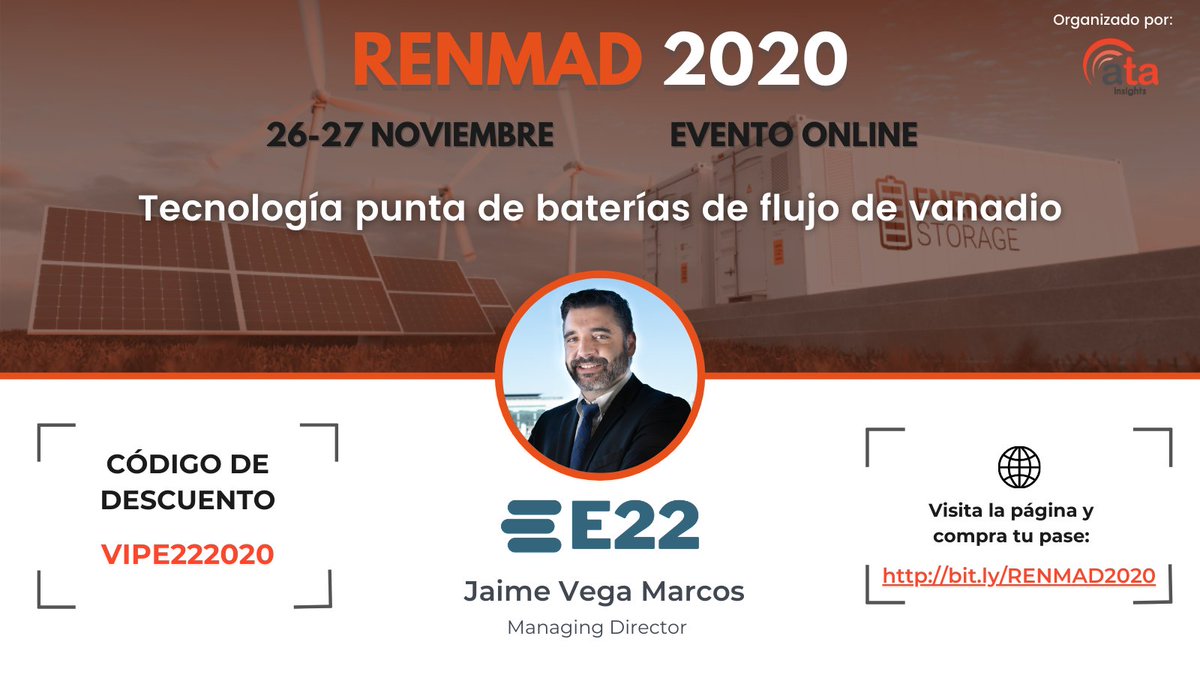 AtaInsights's tweet photo. Terminaremos el primer día de #RENMAD2020 hablando de #fabricantes con dos fantásticas presentaciones y un panel de expertos discutirá la #bancabilidad proyectos en una mesa redonda.
No te pierdas esta oportunidad y compra tu pase ➡ https://t.co/rH3jB3n3T8 https://t.co/xlR9hqM6Tl