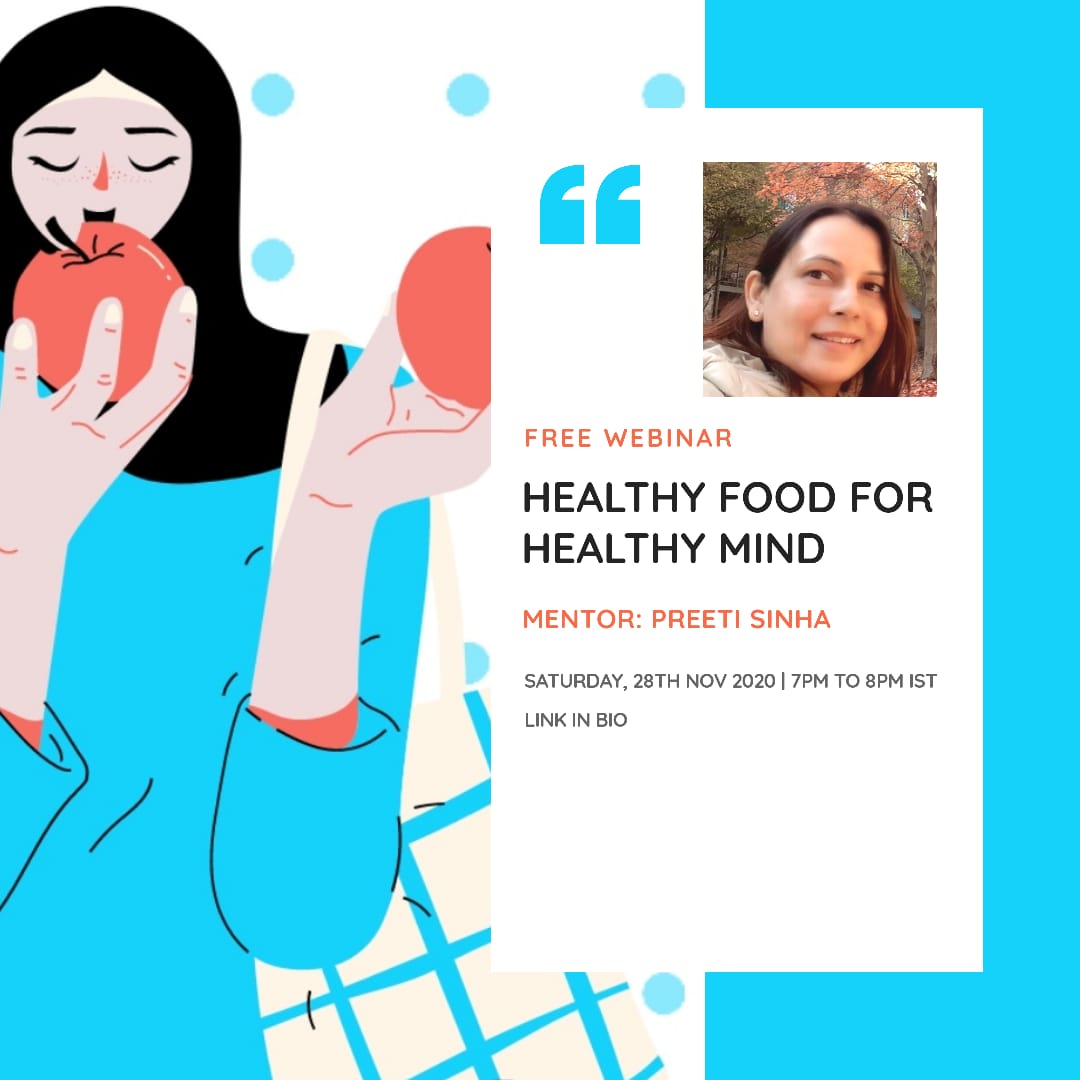 happy2help_'s tweet photo. Hello Everyone, 

Inviting you to a free webinar on “Healthy food for healthy mind” on Sat Nov 28th, 07.00 pm to 08.00 pm IST

Please use the meetup link to register for the limited free slots. https://t.co/DwEjSBO2sF

#healthcare #mentoringworks #happy2help #openmentoringgroup https://t.co/4QltXSoMrj