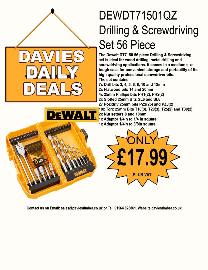 DaviesTimber's tweet photo. Dewalt Deals #offers quality #dewalt @DaviesTimber . Get them before they are gone https://t.co/jljuLy3IRQ