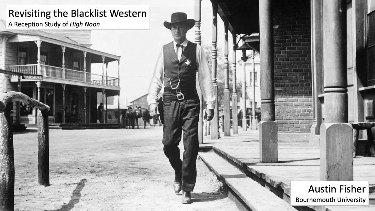 I'll be doing my research seminar "Revisiting the Blacklist Western: a Reception Study of High Noon" at Northumbria University (on Teams) at 5pm GMT tomorrow (Weds). Really looking forward to the discussion. If you'd like to "attend", contact <a href="/kte75/">Kate Egan - now at kte75.bsky.social</a> (kate.egan@northumbria.ac.uk)