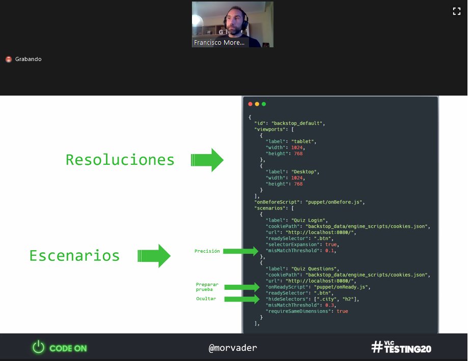 yol_ta's tweet image. #vlctesting20 Visual Testing como conseguimos llevar lo que el usuario ve a las pruebas automáticas @morvarder #codeon