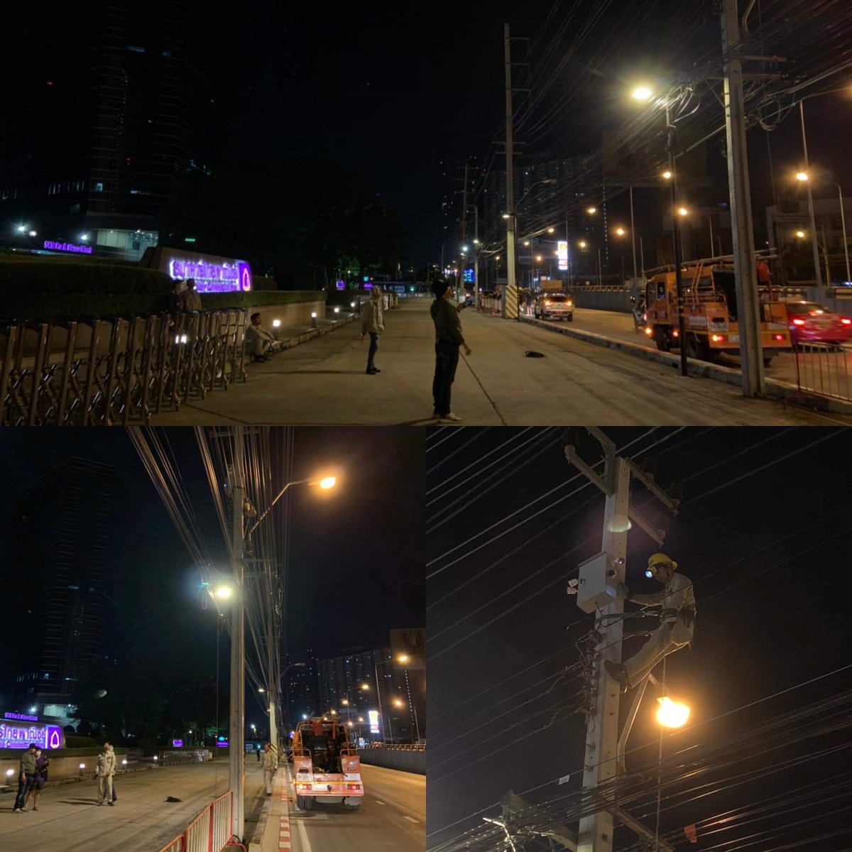 23.37 น. ความเคลื่อนไหวหน้า SCB สำนักงานใหญ่ จนท.เข้าติดตั้งกล้องวงจรปิดเพิ่มหน้าสำนักงาน และมีเจ้าหน้าที่จากการไฟฟ้าฯ มาตรวจเช็คระบบไฟฟ้าของกล้องวงจรปิดด้วย หลังกลุ่มราษฎร ประกาศย้ายสถานที่ชุมนุมจากสำนักงานทรัพย์สินพระมหากษัตริย์ มาที่นี่ในวันพรุ่งนี้ เวลา 15.00 น.#ม็อบ25พฤศจิกา https://t.co/i2DoXl4dQo