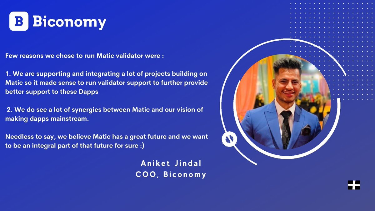 ubong_ephraim's tweet photo. COO of @biconomy , @aniket_jindal08 gives reasons why they chose to run a validator node on @maticnetwork  during the just concluded AMA on @maticnetwork  telegram channel.
#Layer2 #MaticNetwork #BuildWithMatic https://t.co/6J7AZxfQ2H
