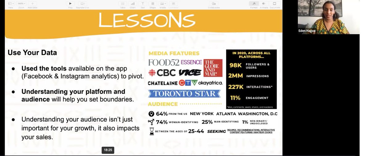 #DigitalDiasporas Workshop w/ <a href="/Facebook/">Facebook</a>: Learn social media strategies Eden Hagos, founder of <a href="/BlackFoodie/">Black Foodie</a> uses to grow her online community of 100k+ foodies| Watch now>>bit.ly/371whiQ

#dinediaspora #africanfoodculture