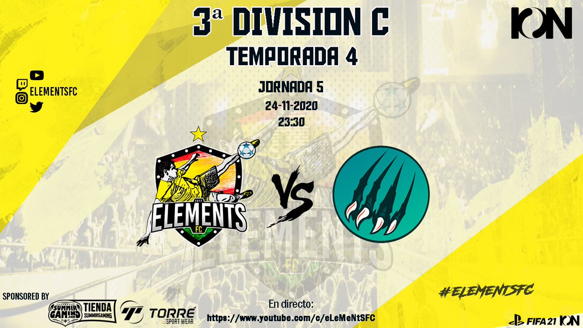 espirituganador's tweet photo. |PS4|🎮

Liga @VFOspain_ps 🏆
J-5⏰23:10
🆚️ @eSportsTerrassa

Liga @IONesports 🏆
J-5⏰23:30
🆚️ @FCocheseSports

Noche de #Fifa21 para buscar juntos los puestos de arriba 🤩

Lo daremos todo🔥

Sponsored by 
@SummirGaming &amp; @torrewear

#eLeMeNtSFC 💛 #PS4 🎮 
#Roadto1a https://t.co/8R5aMqKCy0