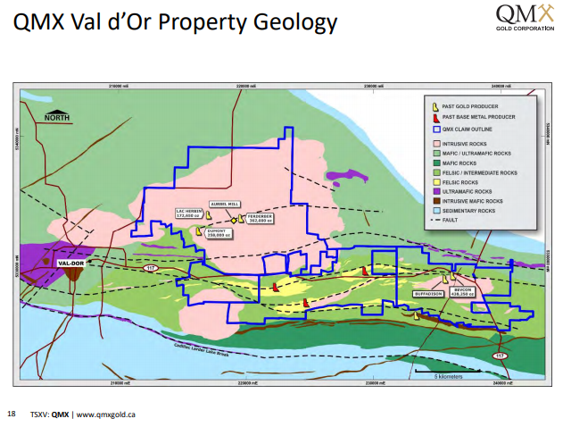 QMX_Gold's tweet photo. Our Val d’Or Property includes a number of high-potential target zones. View our most recent corporate presentation to learn about the future potential of our sizeable land package in the prolific Val d'Or mining camp: https://t.co/XdIBaG0kqG 

$QMX #gold #Abitibi https://t.co/hn8zueGu7U