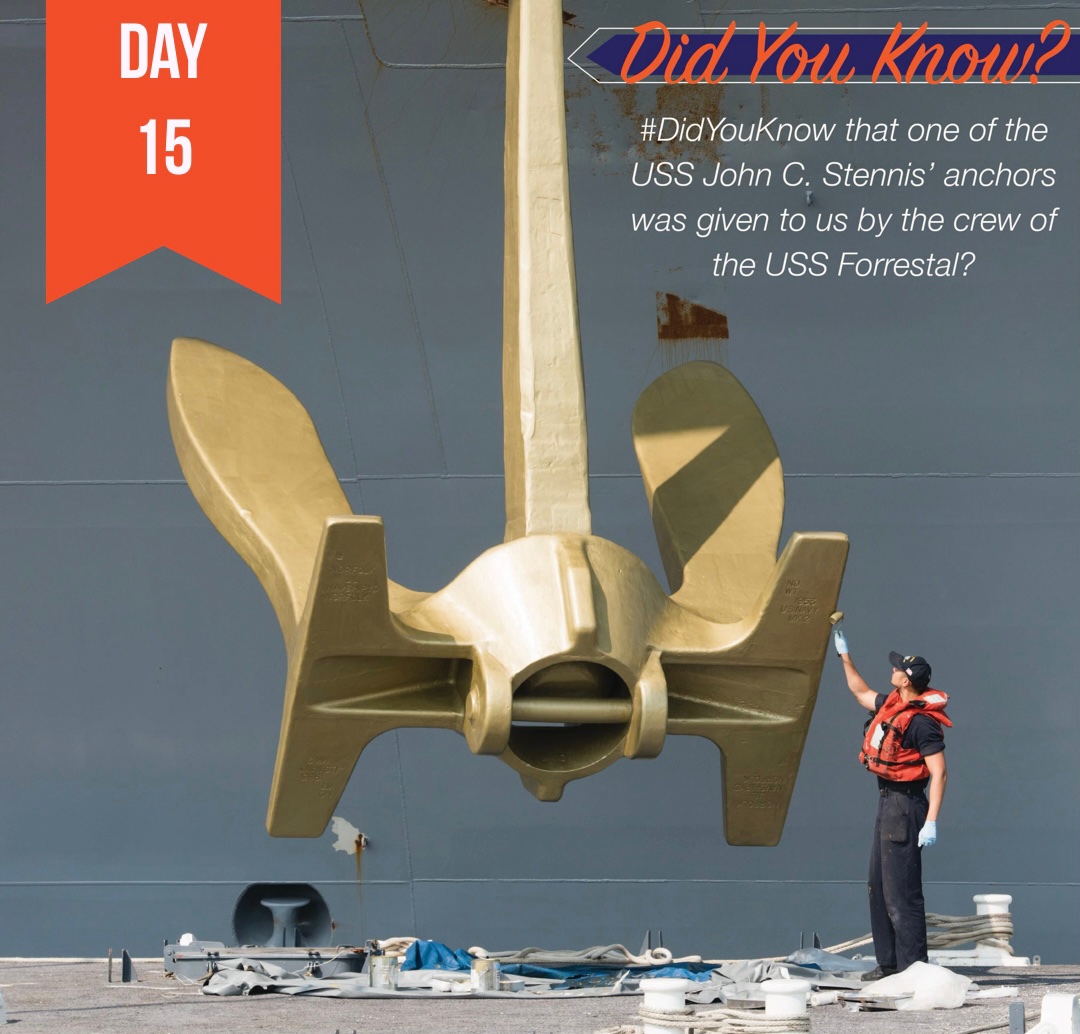 stennis74's tweet photo. Check out today’s #DidYouKnow fact about one of our anchors! 15 days to go! #25DaysofStennis #LookAhead #SetTheStandard https://t.co/39hFPkmRQ3