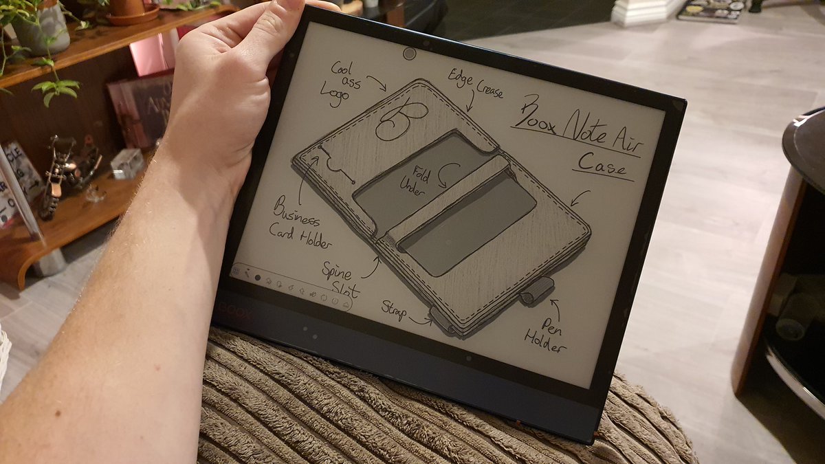 OnyxBoox's tweet image. With 5 layers, 5 brushes, and 8 colors, #NoteAir is a great tool to design and draw anything that you want or like. Check out the beautiful design of the #NoteAir case by BOOX user Matt.

Thank you for sharing. Photos credit to Matt. 

 #ePaperTablet #EinkTablet #AndroidTablet