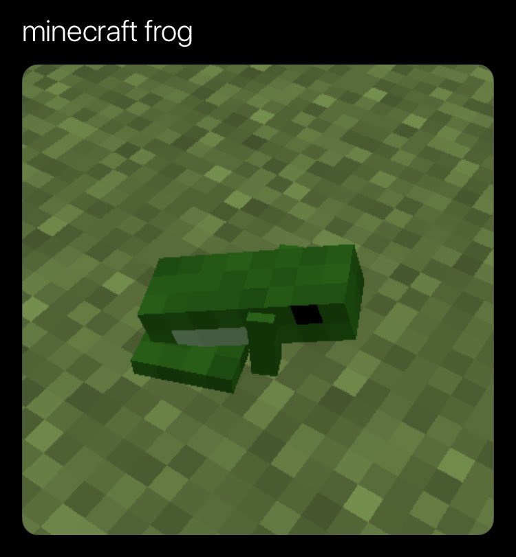 manamithoughts's tweet photo. Minecraft frog https://t.co/WNXOtGuKEQ