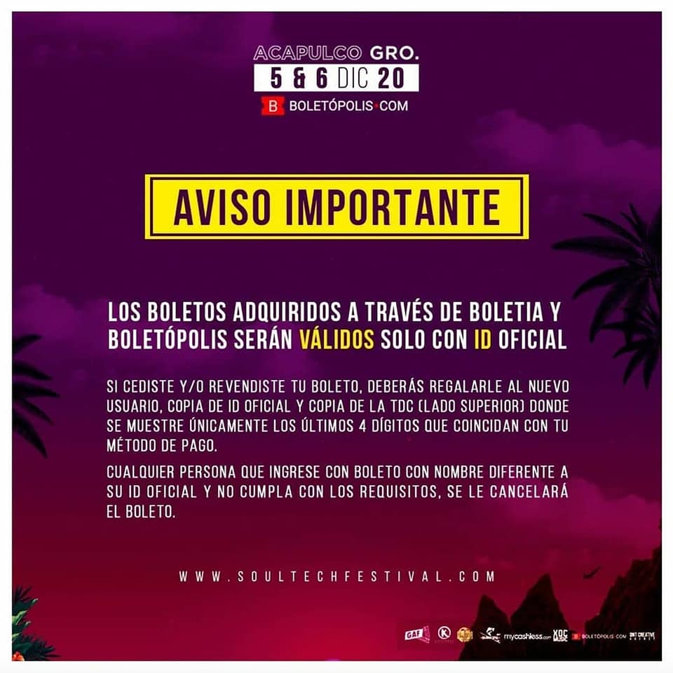 PowerSoundMX1's tweet photo. ¡ATENTOS! Ingresa a nuestro 🌐 Sitio Oficial https://t.co/4MTsfke5WG y sé el primero en conocer los horarios de SOUL TECH Festival #STF2020, adquiere tus boletos y consulta todas las medidas de Sanidad de Soul Tech Festival Seguro. ✅👌🏻 https://t.co/IdlmE7FYsp
#SoulTechFestival https://t.co/tsXzO7G4I2