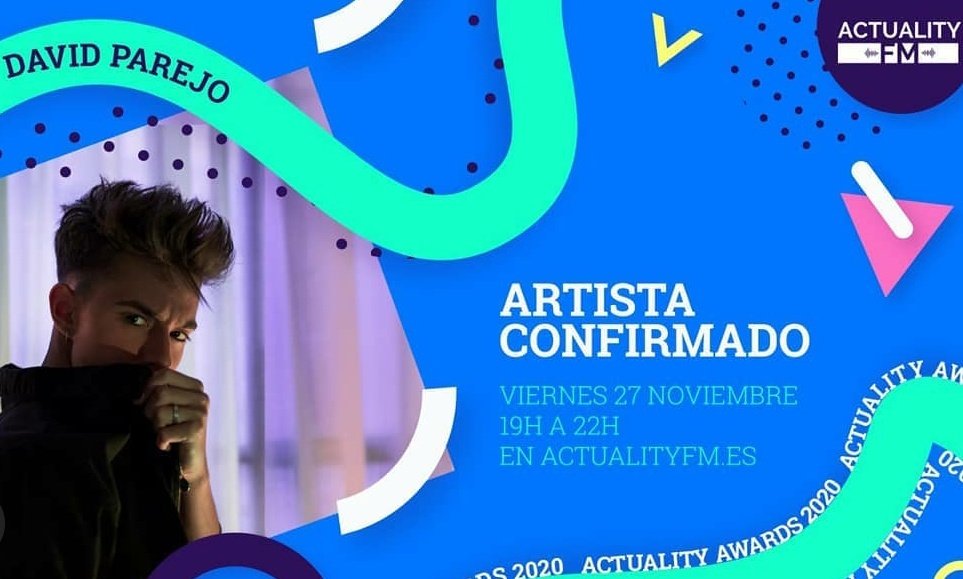 davidparejocat1's tweet photo. Daviders ‼️
Acordaros de que este viernes 27 de noviembre, tenemos una cita con @ActualityFM_es en la gala de los #ActualityAwards2020 . 🏆

@DavidParejoSing está invitado como artista para cantar. 🎵

¿Cómo puedes verlo?
📍https://t.co/agWyqGRLuw
🕓 19:00 a 22:00h
!No faltes! 🥳 https://t.co/AFQl4351Sy