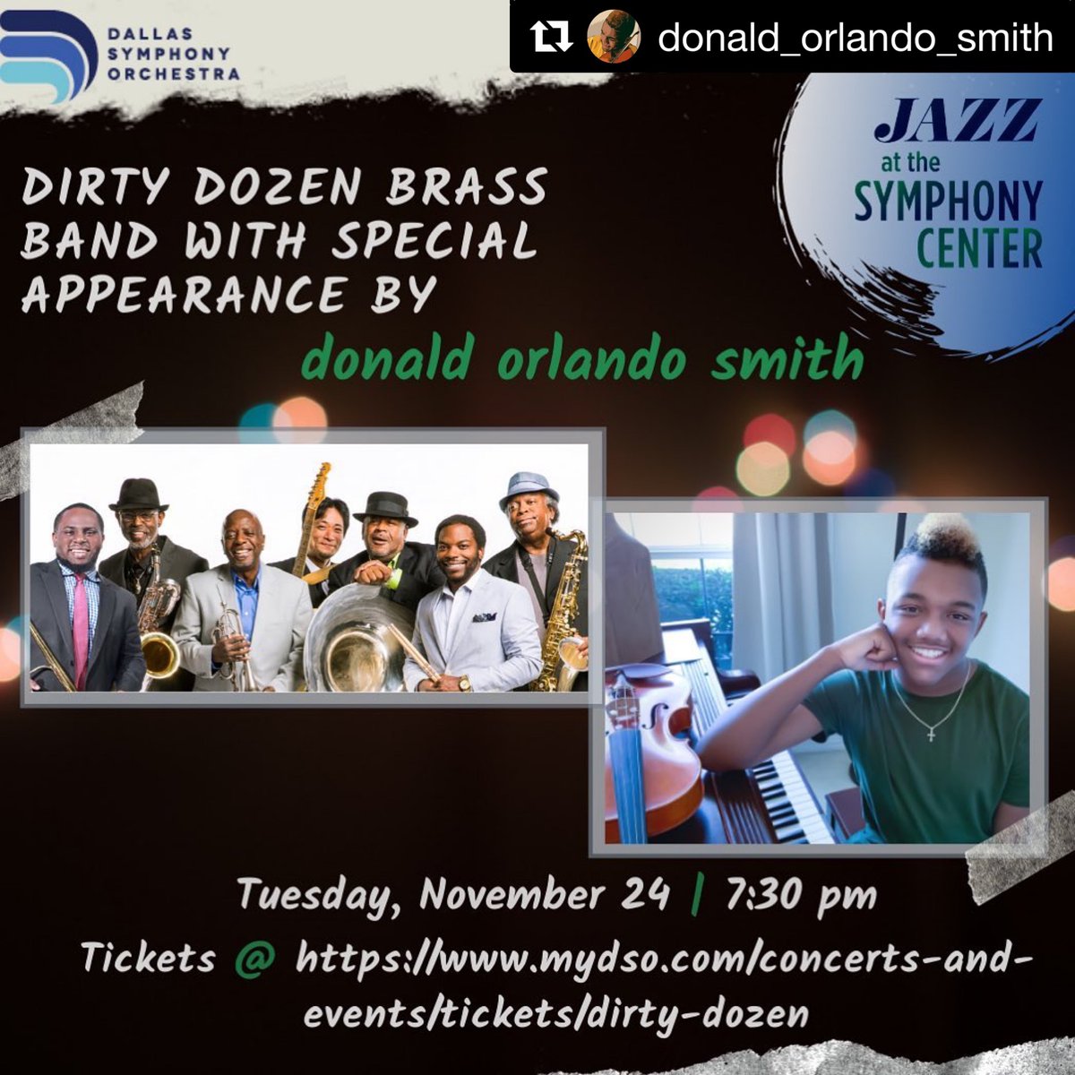 Tonight we’re thrilled to return to the stage for a socially distanced performance at @dallassymphony Hall in partnership with the @tbaal. Student musician @donald_orlando_smith will open the show at 7:30pm https://t.co/K3OWBBNmmu
