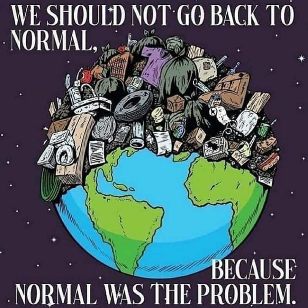 NetZeroRambling's tweet photo. While everyone wants to go back to 'normal', addressing the problems of the past needs to happen.

#NetZero #Sustainability #NetZeroWaste #ClimateCrisis https://t.co/o9XdpMHS8G