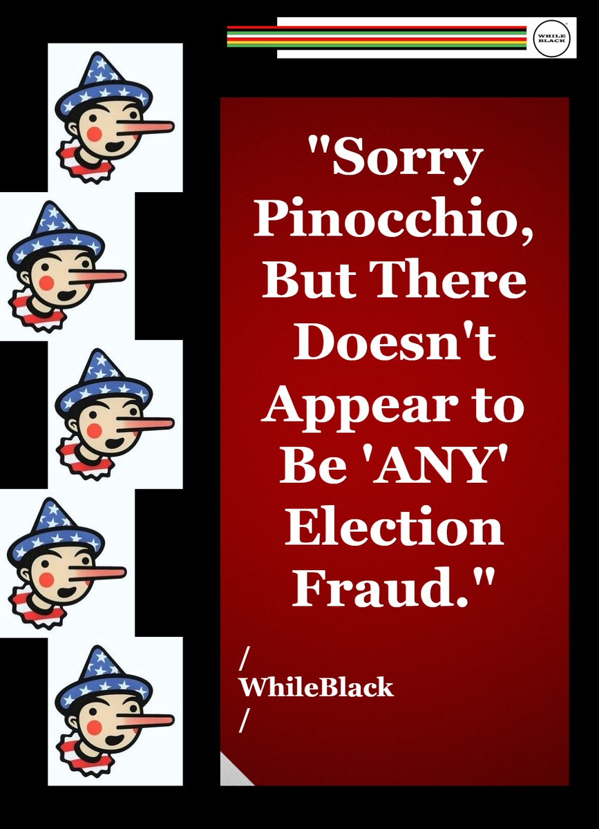 _While_Black's tweet photo. "Sorry Pinocchio, But There Doesn't Appear to Be 'ANY' Election Fraud."

/
#WhileBlack
/ https://t.co/upGeyt6PCY